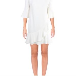 Women's Crepe Ruffled Bell-Sleeve Dress
